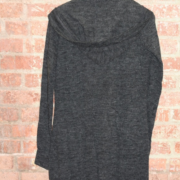 Long Wool Cardigan w. Hood - Picture 3 of 4